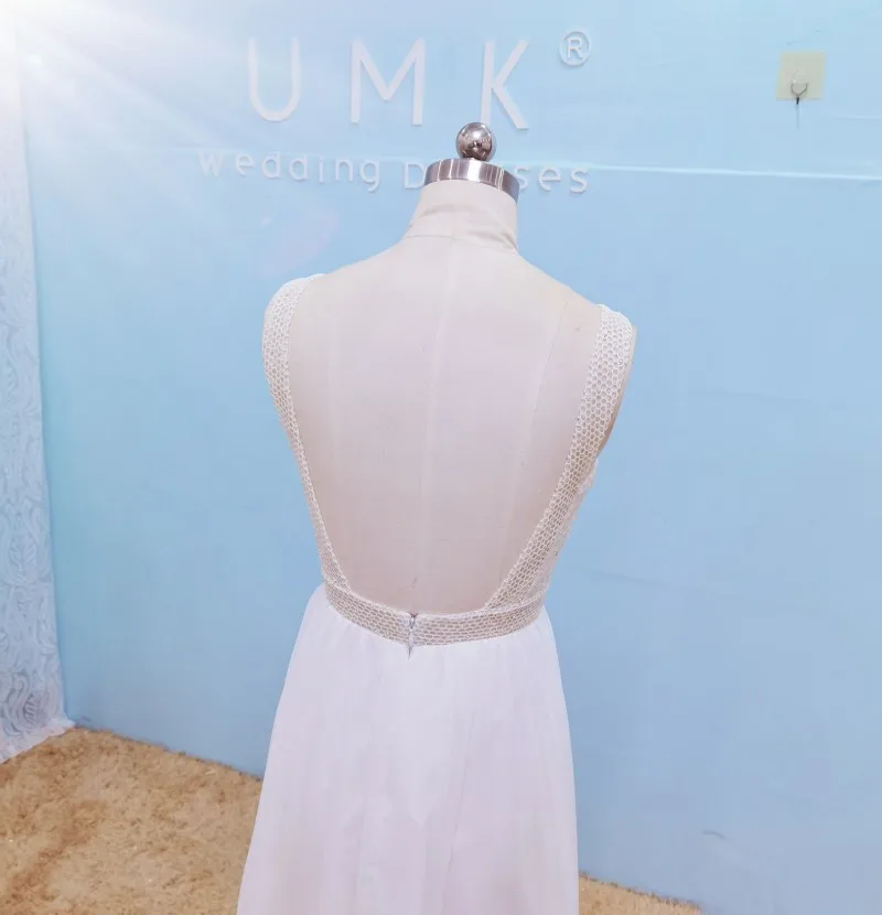 Кружевное пляжное свадебное платье UMK в стиле бохо сексуальные шифоновые