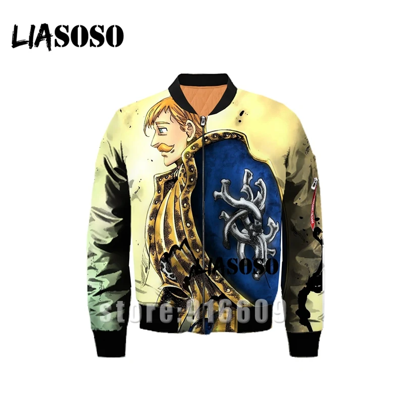 Зимняя куртка с 3D принтом Nanatsu No Taizai The Seven Deadly Sins, ветровка, пальто, толстовки, аниме, Толстовка Harajuku