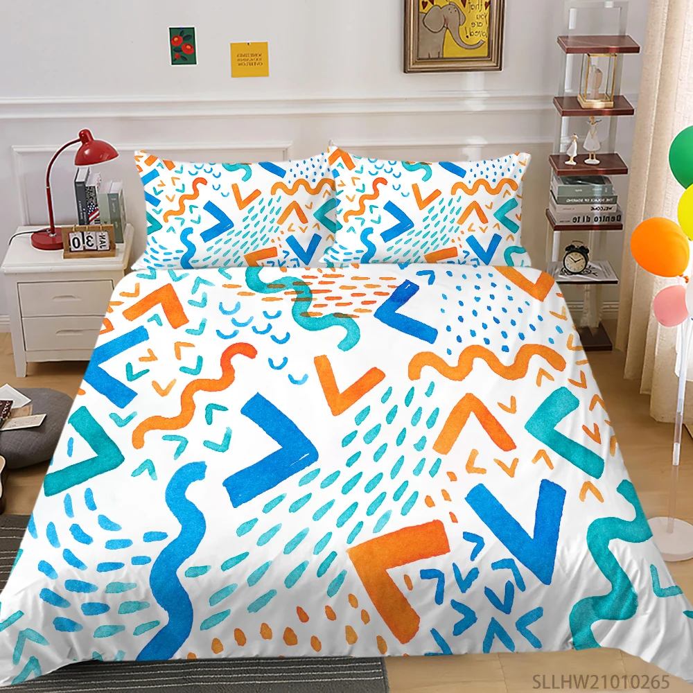 

3D Bedding Set Pillowcase King Queen Full Double Single Cartoon Printing 2/3 Pcs Bedclothes Bedroom Decoration