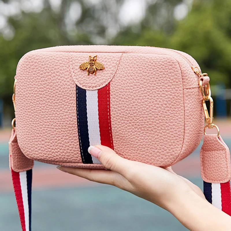 Женская мини-сумка через плечо маленький размер ручная сумка черный розовый