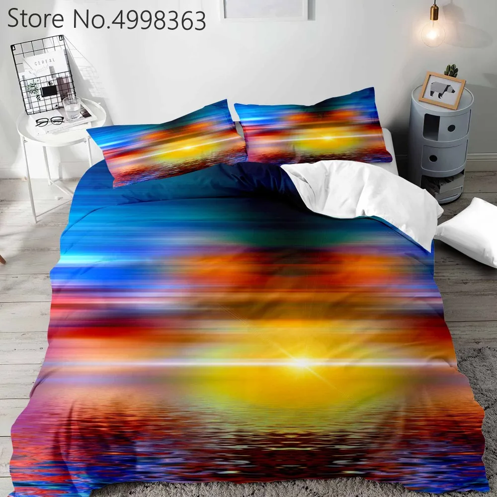Лето океан Гавайи постельные принадлежности 3D Закат волна цвет постельное белье