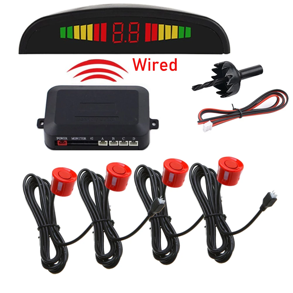 Парктроник со светодиодный индикацией 4 датчика s парковочный радар заднего хода