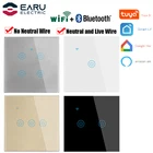 Умный сенсорный выключатель 1-4 Way, европейский стандарт, настенный сенсорный выключатель, подсветка для умного дома с нейтральным проводом или без нейтрального провода