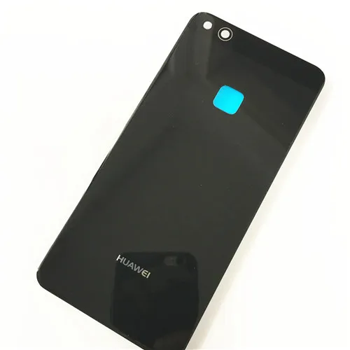Для huawei P10 Lite WAS-LX1 WAS-LX2 WAS-LX3 Стекло Корпус задняя Батарея Дверь Крышка батарейного отсека средняя рамка с Стикеры - Цвет: black