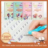 4 books reusable copybook for calligraphy learn alphabet painting arithmetic math children kids handwriting practice letter toys