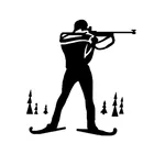 Виниловая наклейка на автомобиль, 12,2 х13 см, для биатлона, беговых лыж, гонок, спортивный декор, графический силуэт, C12-1544