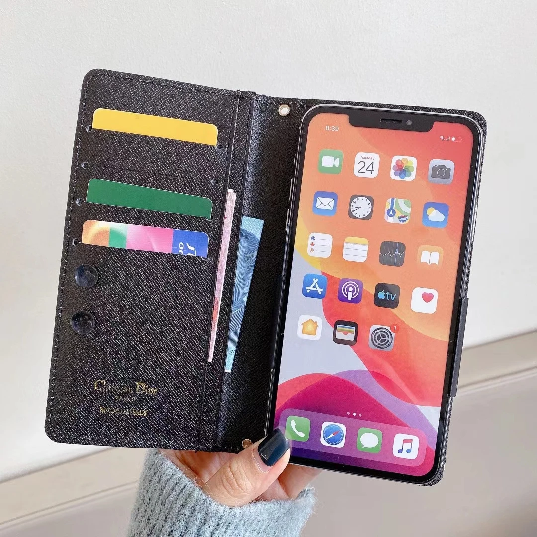 

phone cases iphone 11 /12 pro max case bag with card pocket iphone x xs max fold case bag