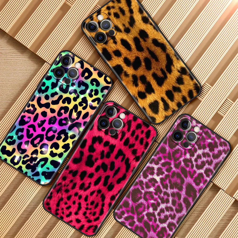 

Tiger Leopard Print For Apple iPhone 13 Mini 5.4 inches Cover 11 7 12 Pro XR X 6 6S XS Max 5 5S 8 Plus SE Soft Phone Case