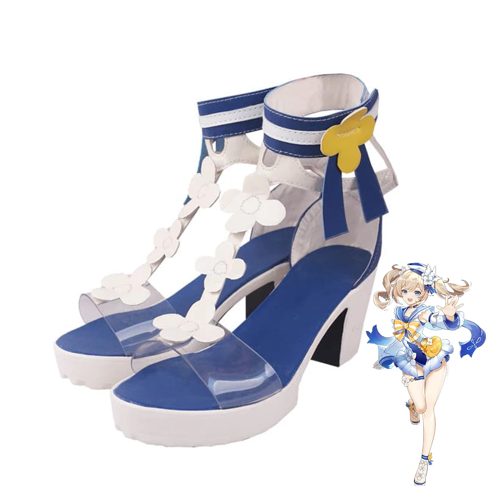 

Genshin Impact Barbara Summertime Sparkle Shoes Cosplay Women Boots Ver 2