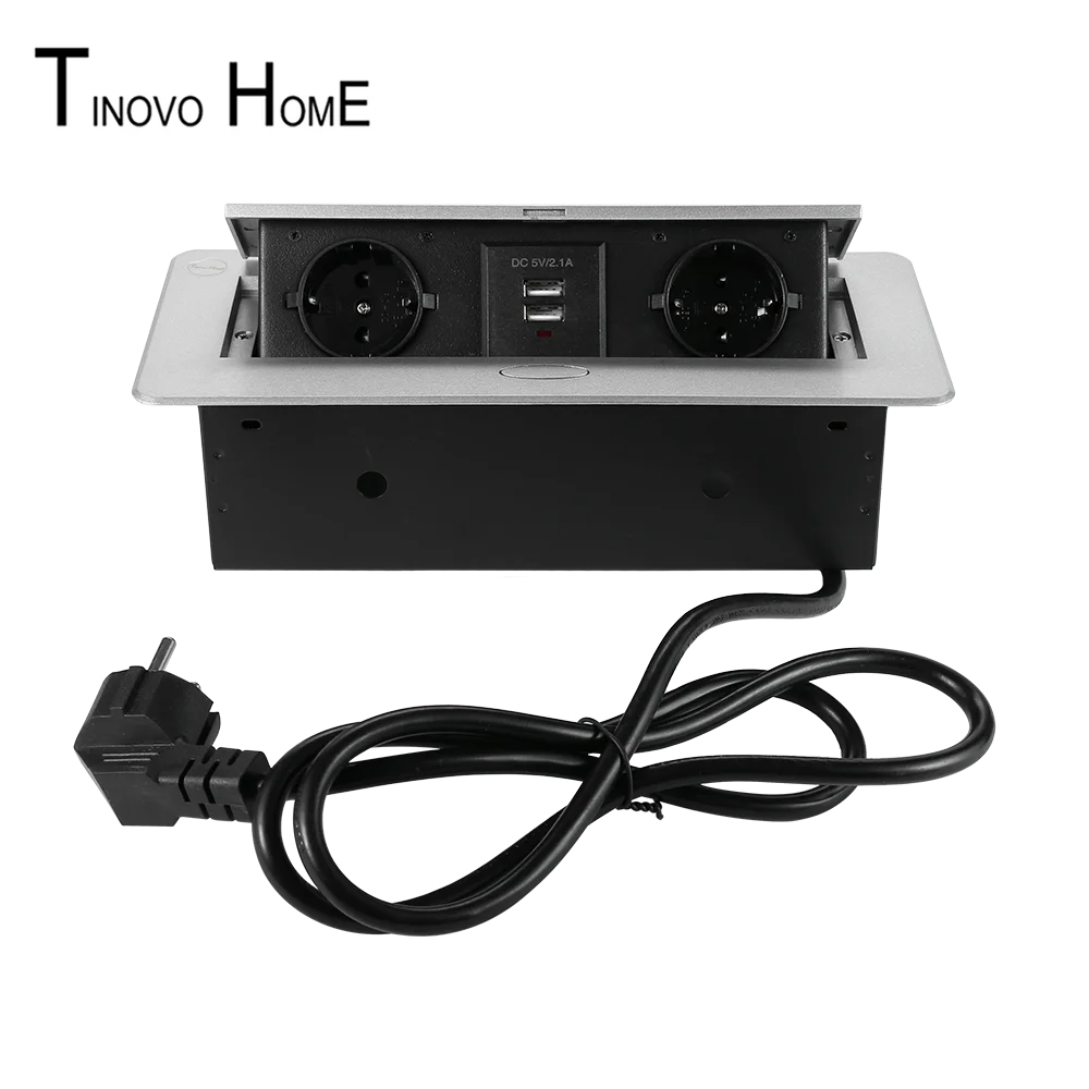 Скрытая настольная розетка/Выдвижная розетка/2 значный европейский стандарт и USB