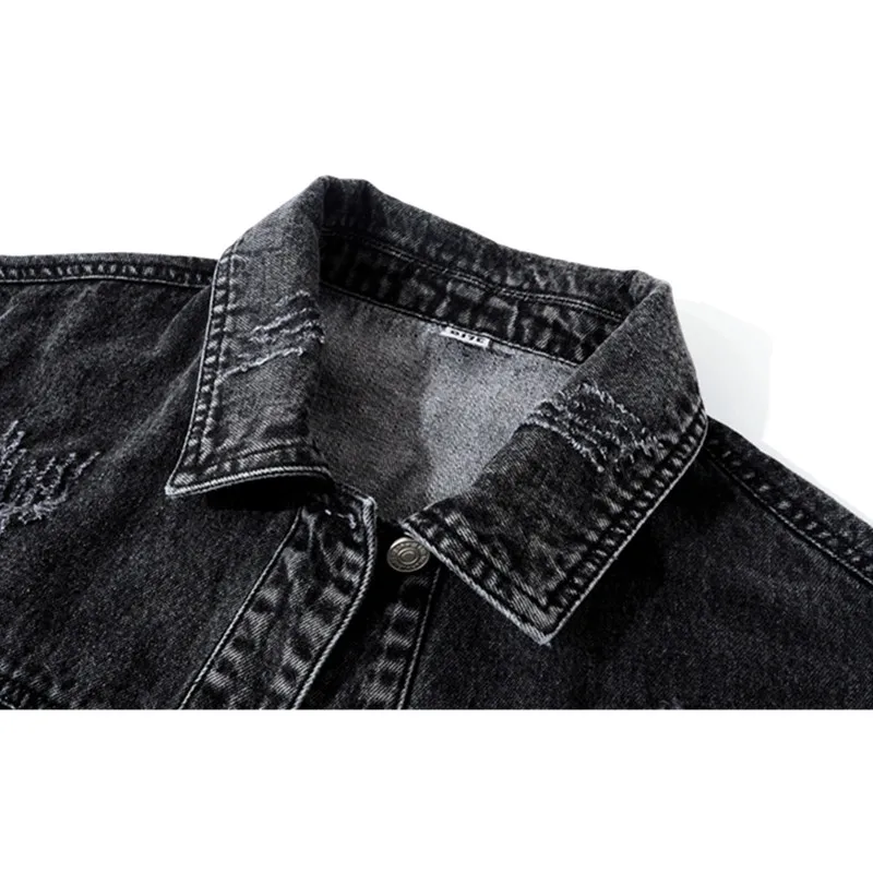 Куртка женская потертая из денима винтажная уличная одежда свободная короткая