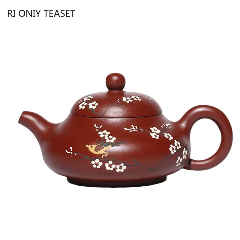 

190 мл Аутентичные Yixing фиолетовые глиняные чайные горшки мастер ручная роспись цветочный узор чайник для красоты Китайский Zisha чайный набор ...
