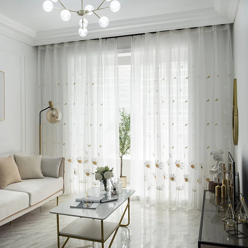 Прозрачный оконный экран с шестью лепестками и цветочной вышивкой в японском