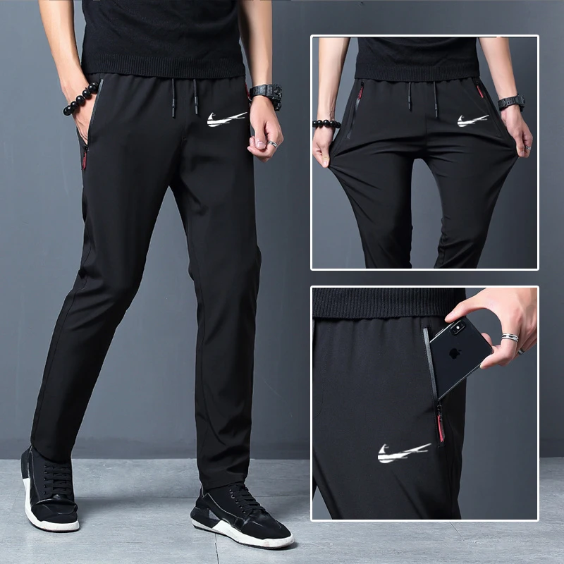 

New Men Pants IКNIKEС Joggers Fitness Casual Quick Dry Outdoor Sweatpants Breathable Slim Elasticity Trouser Plus Size Men Pants