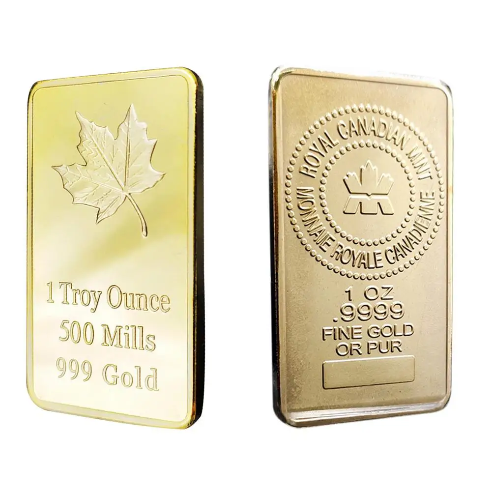 Canadian Gold Coins 2021 Commemorative Coin Rectangular Maple Leaf For Gift Decoration Souvenir Collection | Дом и сад