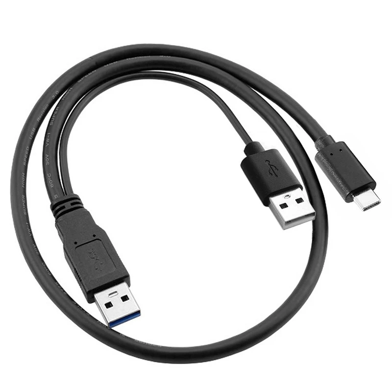 USB 3 0 Мужской и 2 двойной кабель для передачи данных Y type C ноутбука жесткого диска UC
