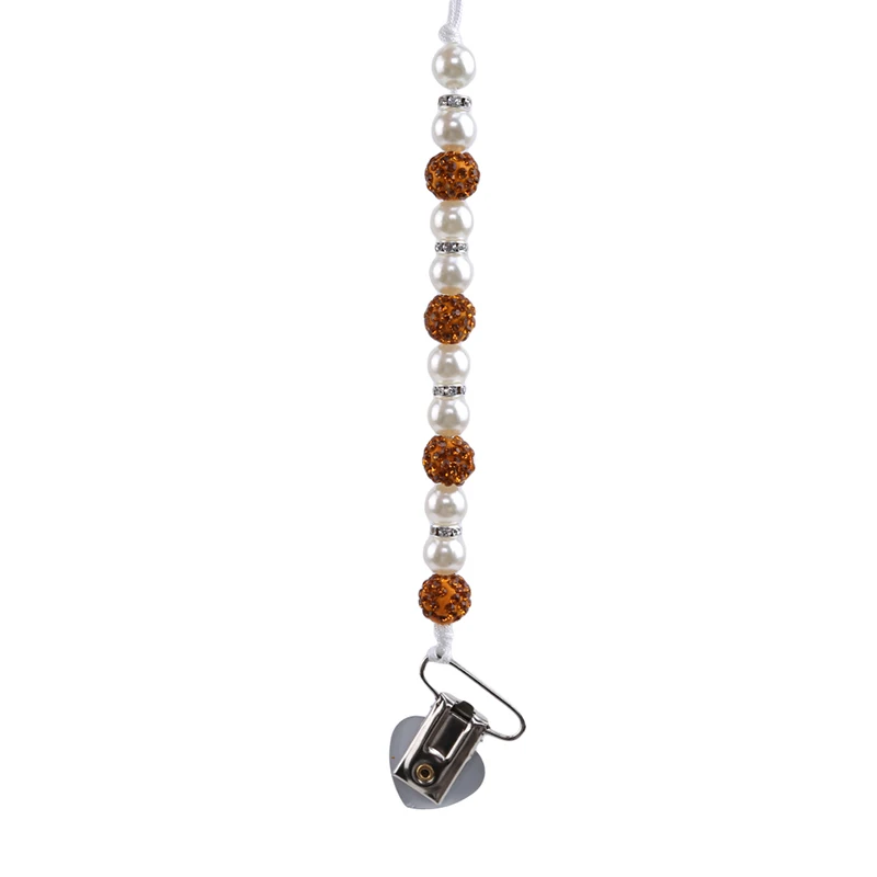 

Baby Pacifier Chain Bling Crystal Pacifier Clips Soother Holder Dummy Nipple Holder Baby Pram Hook Hanging Strap
