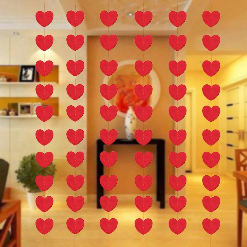 20 сердец любовь занавес в форме сердца тянуть цветок день Святого Валентина