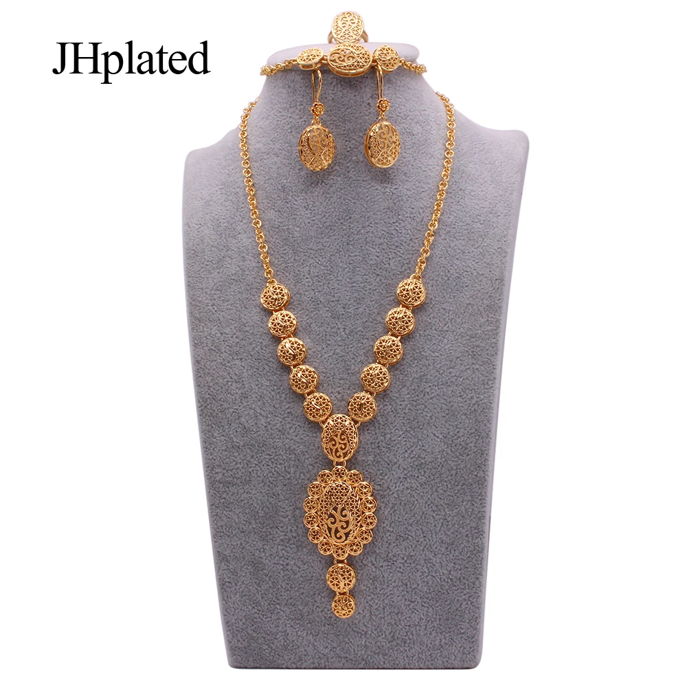 Роскошные позолоченные дизайнерские ювелирные наборы из Дубая свадебный