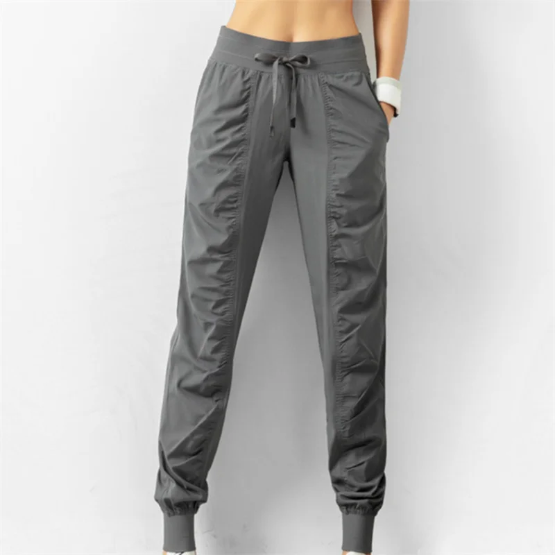 

Femme Casual Pants Solid Elastic Waist Trousers High Quality Female Quick-Drying Running Yoga Fitness Pants Woman Clothing
