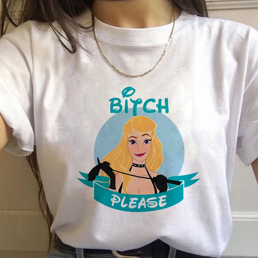 

T-shirt Women Princess Aurora Printed Streetwear Sexy Tshirt Funny O-Neck Bad Girl Pretty Versatile Disney Beautiful T Shirt