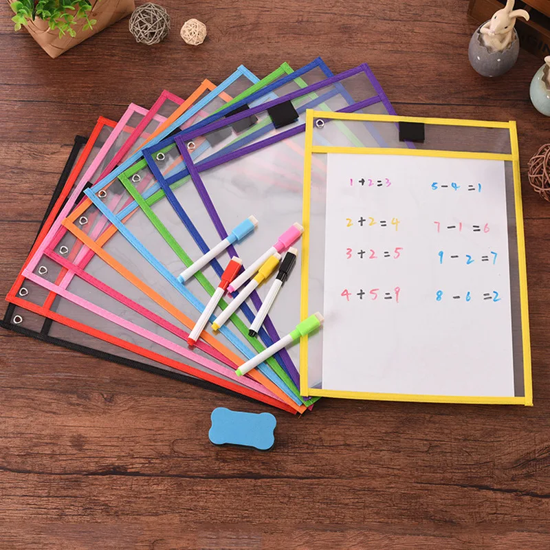 

2Pcs/Set Transparent Dry Brush Bag Kids Drawing Board DIY Painting Doodle Coloring Learning Educational Toys For Children Gifts