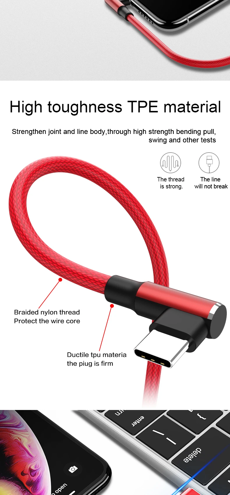 Micro USB кабель 3A быстрое зарядное устройство USB шнур Suntaiho 90 градусов локоть нейлоновая оплетка usb type c кабель для huawei Xiaomi samsung Honor