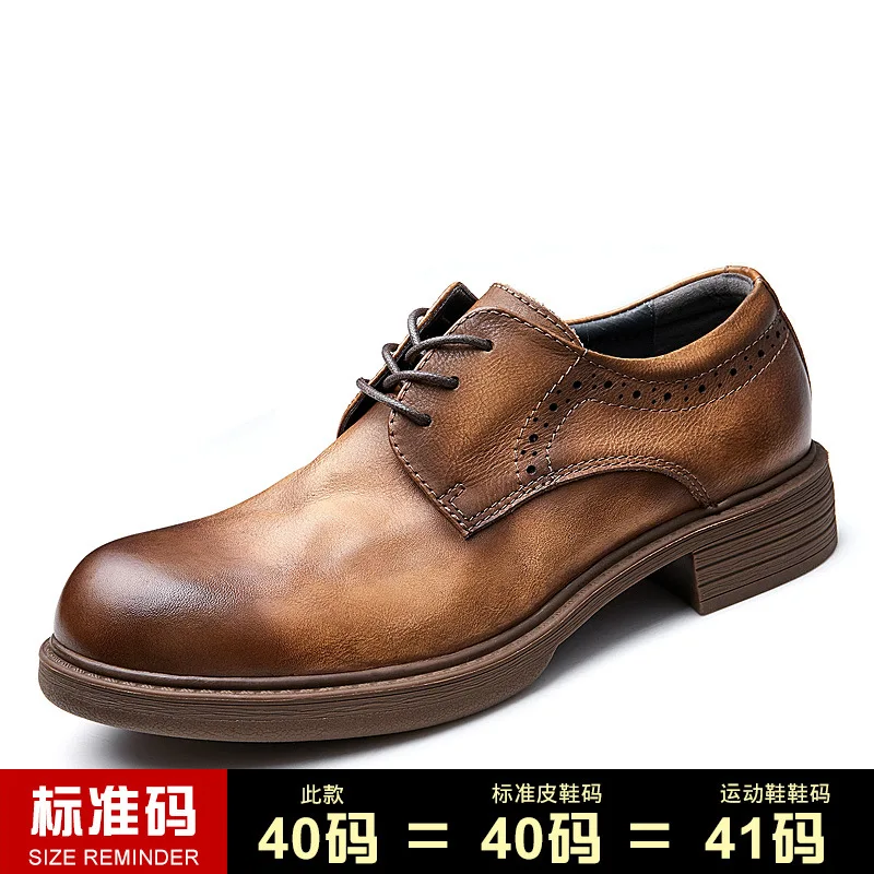 

Mens Shoes Casual Cowhide British Retro Men Shoes Men Fashion High Quality Genuine Leather Shoes Men Busines Spring cowhide