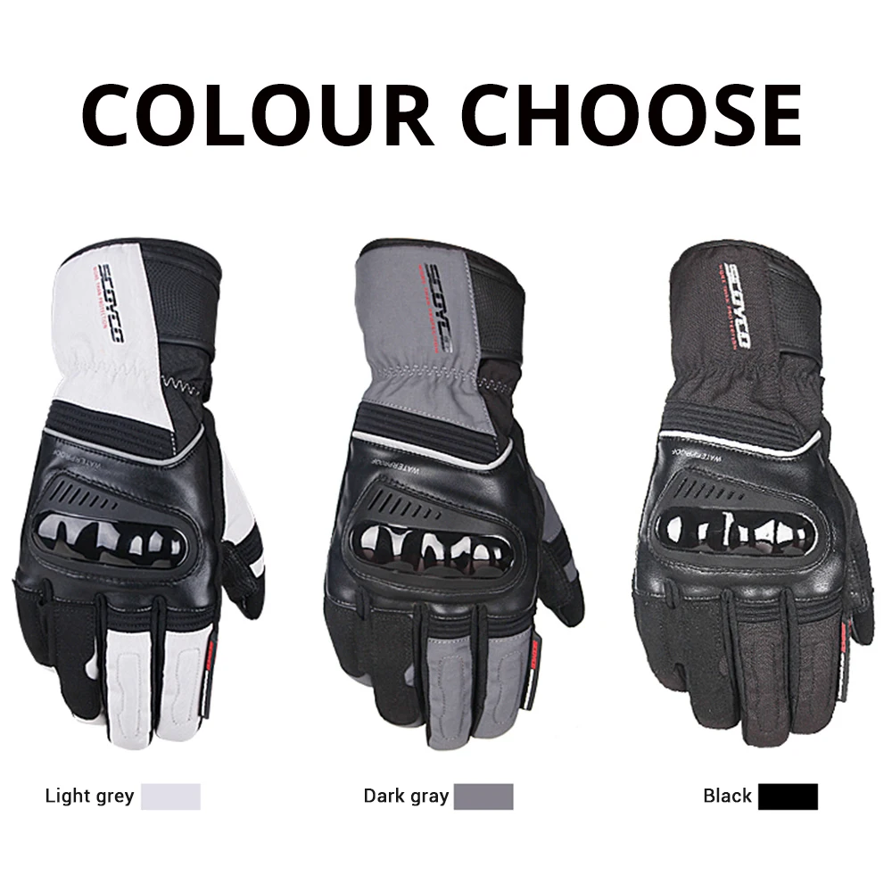 Зимние мотоциклетные перчатки SCOYCO водонепроницаемые Guantes Moto ветрозащитные Gant