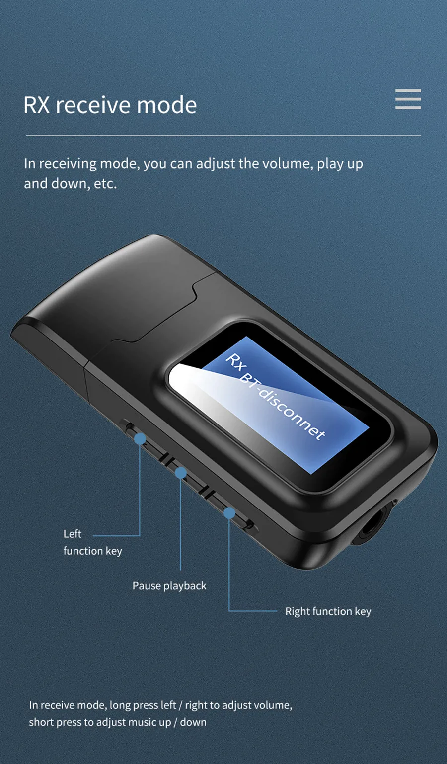 Обновленный ресивер Bluetooth 5 0 передатчик с ЖК-дисплеем 3 мм AUX USB-ключ беспроводной