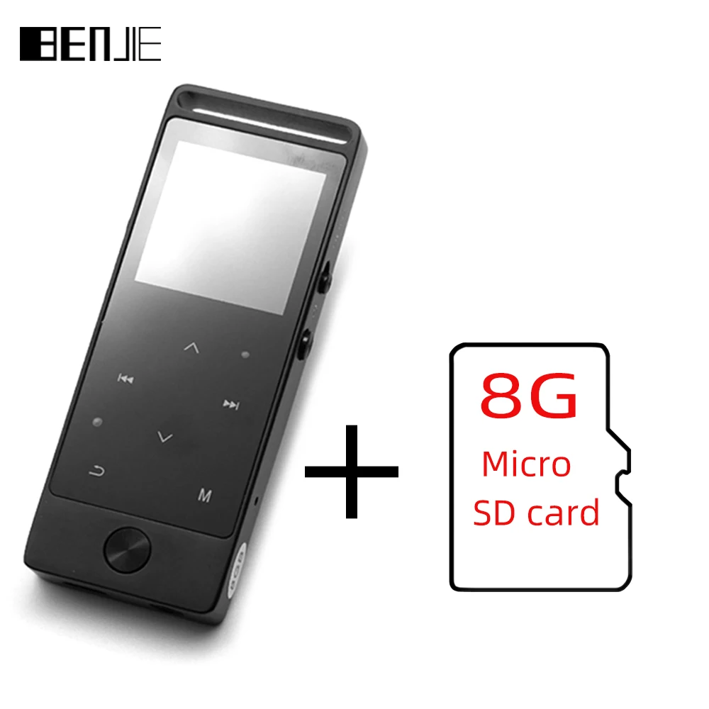 With 8GB TF Card Новейший Bluetooth 4,0 mp3-плеер с сенсорным экраном BENJIE S8 спортивный музыкальный плеер начальный уровень без потерь Mp3 Музыкальные плееры рекордеры - Цвет: With 8GB TF Card