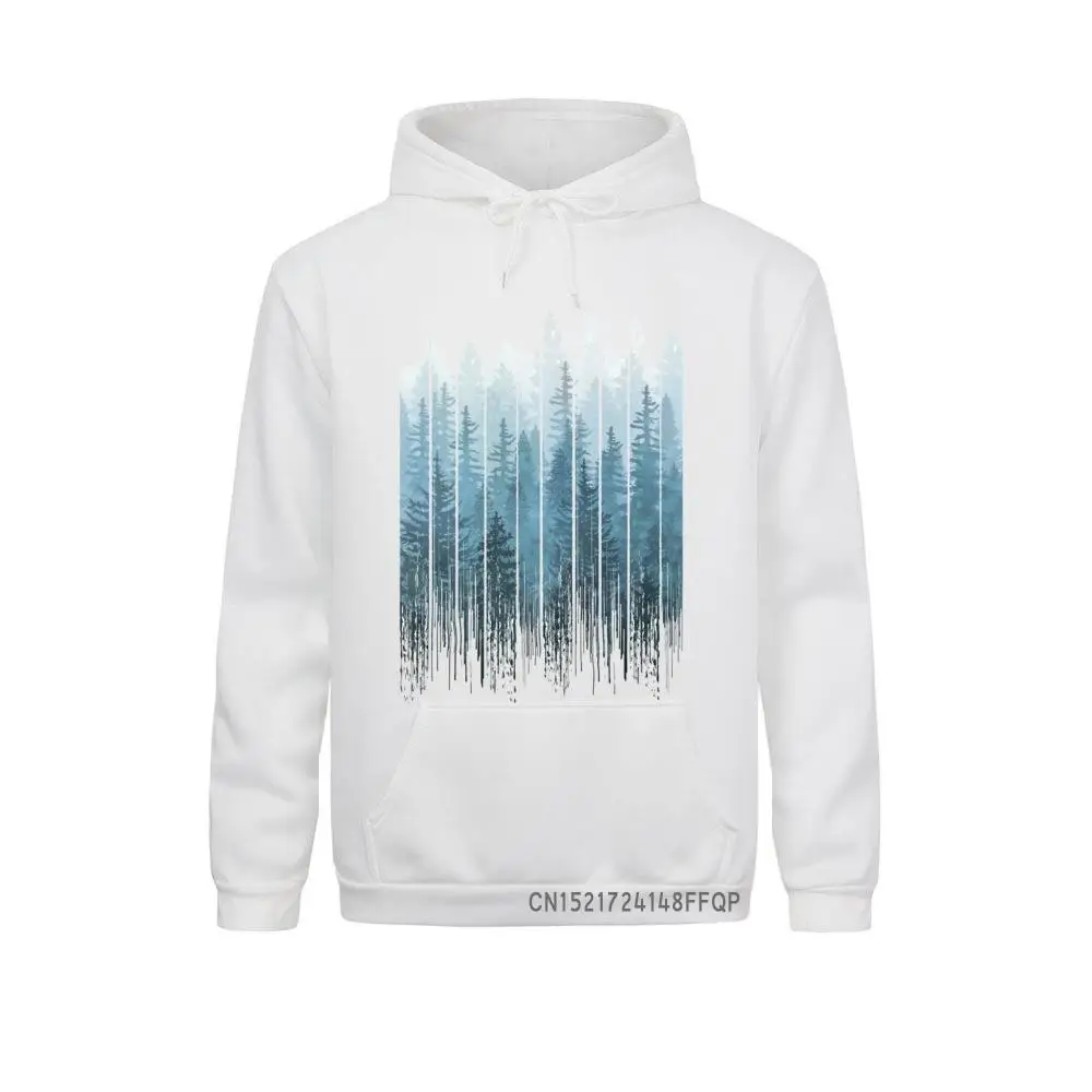 

New Arrival Fashion Grunge Dripping Turquoise Misty Forest Print Men Sweatshirt Hoodies Hipster Male Clothes