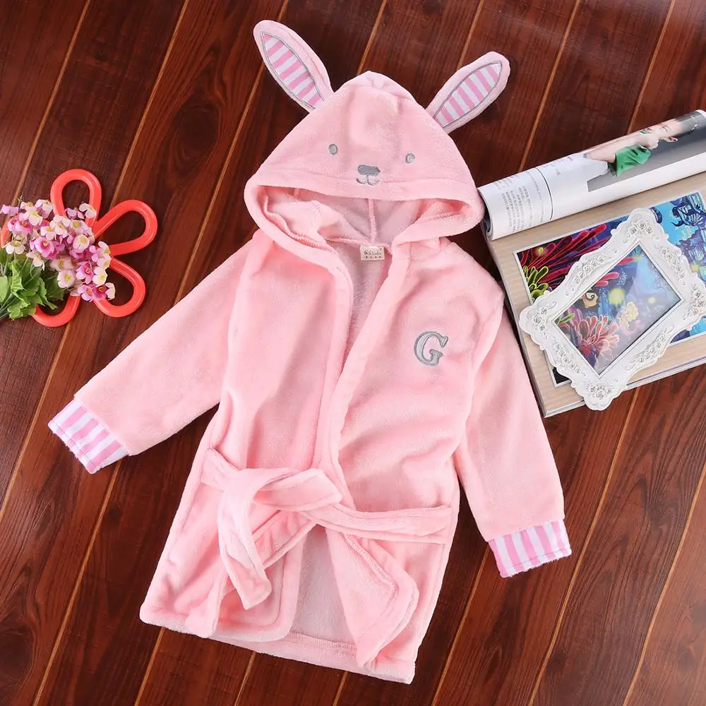 Lovely Baby Gown Bath Towel Coral Fleece Blanket Infant Hooded Wrap Bathrobe Cute Animal Winter Clothing Sleepwear | Детская одежда и