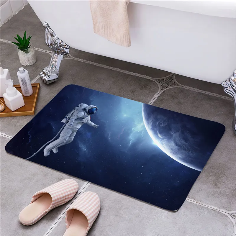 

Planet Astronaut Door Mat Rectangle Non-Slip Entrance Floor Mats Foot Pad Home Welcome Carpet For Hallway Bath Kitchen Doormat