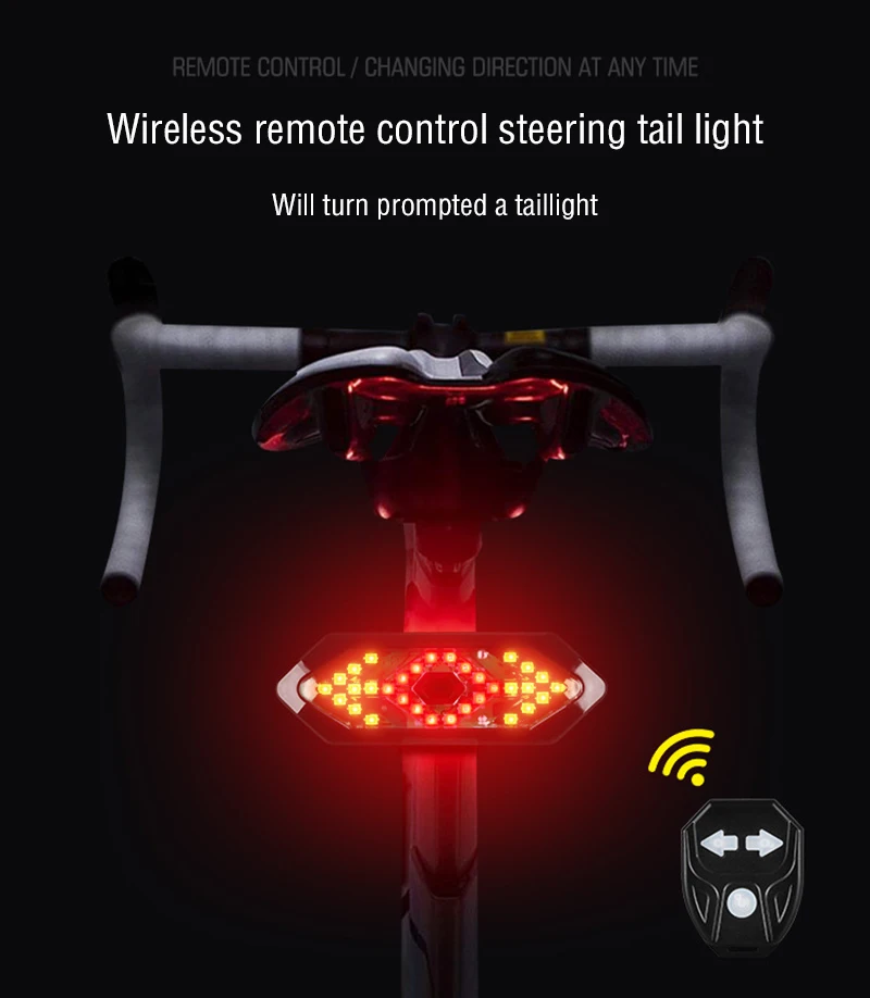 

Сигналы поворота для велосипеда, задсветильник светодиодный фсветильник с сигналом, зарядка через USB, индикатор направления велосипеда