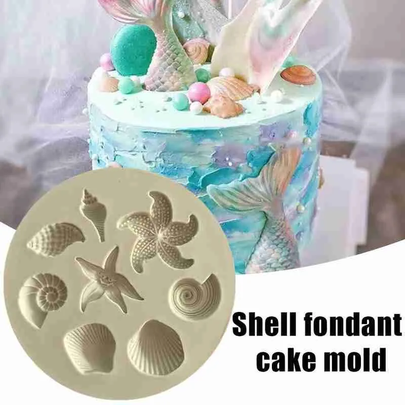 

DIY Sea Creatures Conch Starfish Shell Cake Decorating Molds Cake Mold Silicone Tools Chocolate Bakeware Candy Fondant Crea F6W7
