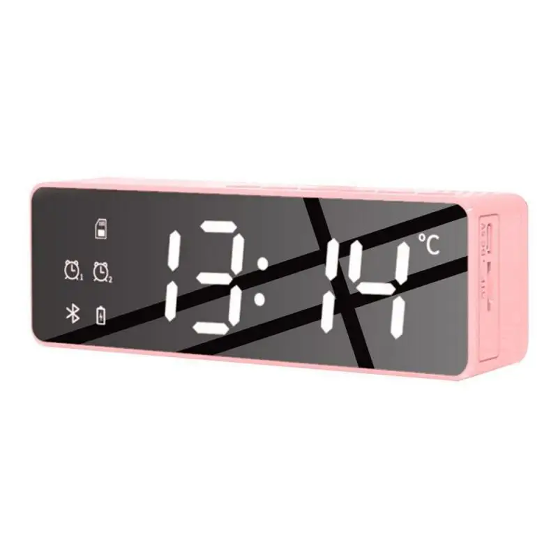 

Multifunction Smart Mini Digital Mirror Alarm Clock Wireless Bluetooth Speaker LED Night Lights Thermometer Display Desk Clocks