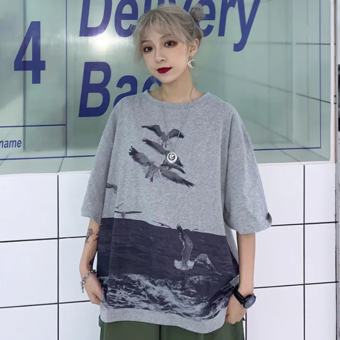 #2114 летние хлопковые футболки для женщин больших размеров свободные с рукавом до