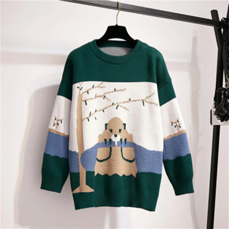 Fashion New Women Knitted Suits O-Neck Loose Sweater Black Single-Breasted Shorts Sets For Woman Winter Casual Set |