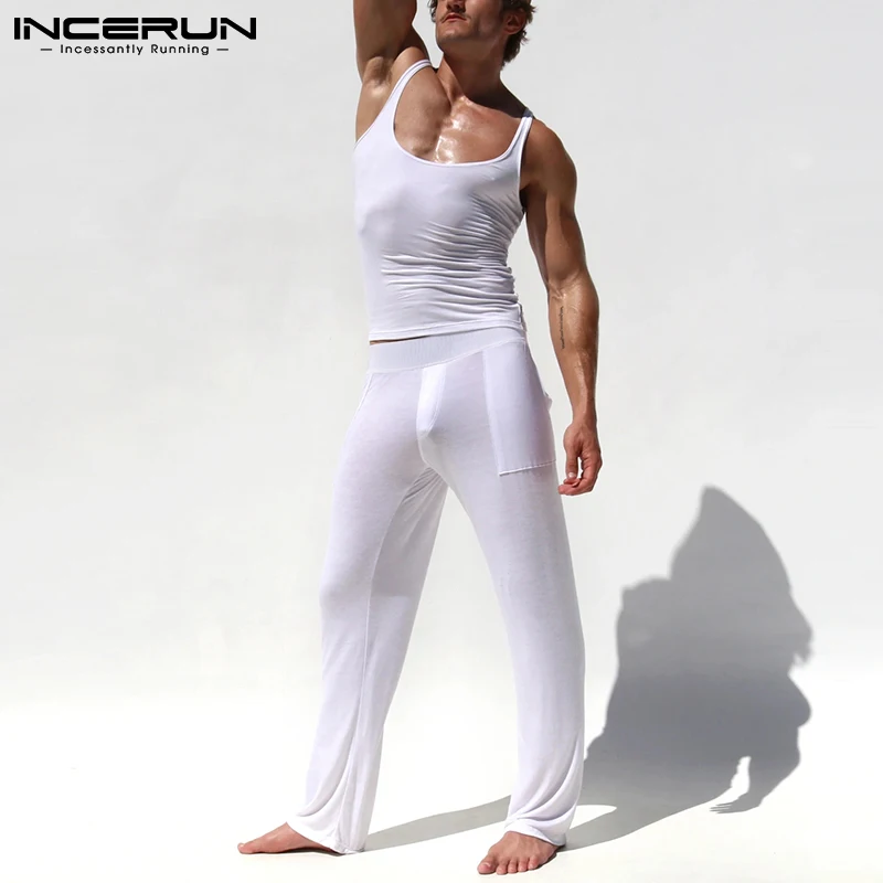 

Fashion All-match Homewear New Men Elastic Waist Solid Casual Fitness Legging Sport Yoga Loungewear Trousers S-5XL 2022 INCERUN