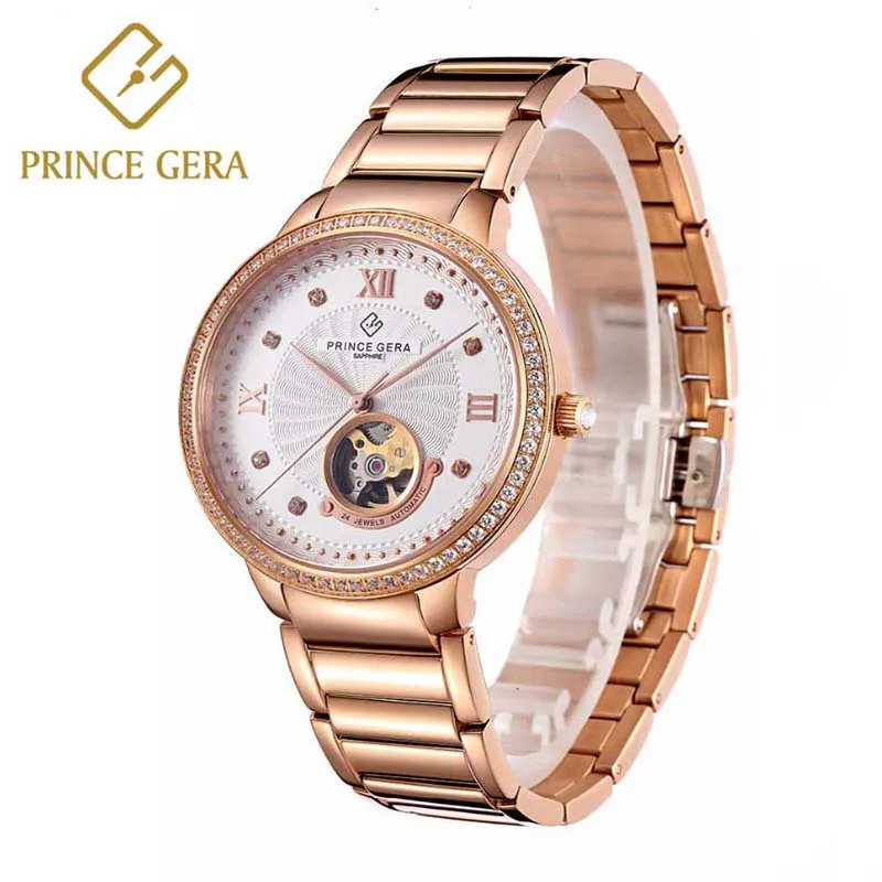 Женские автоматические часы роскошные женские со скелетом циферблат блестящие