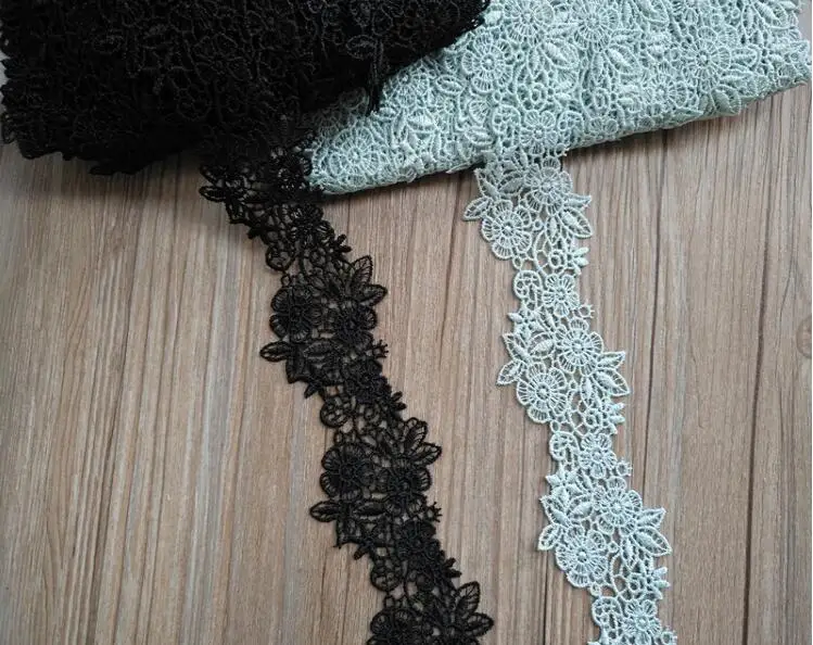 1 Yard Mint Green Black Polyester Flower Embroidered Lace Edge Trim Ribbon Applique Fabric Handmade DIY Sewing Craft Decoration | Дом и сад