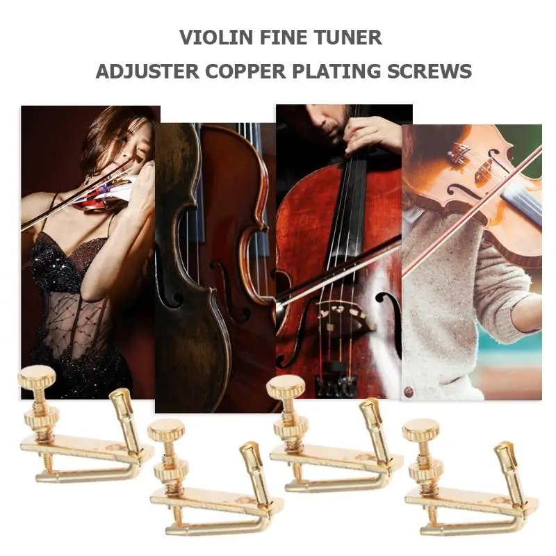 4 шт. тонкий тюнер для скрипки с регулятором винты медным покрытием размера