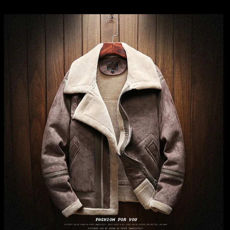 Мужская кожаная парка SOUL OF TIGER Повседневная замшевая куртка на молнии с мехом