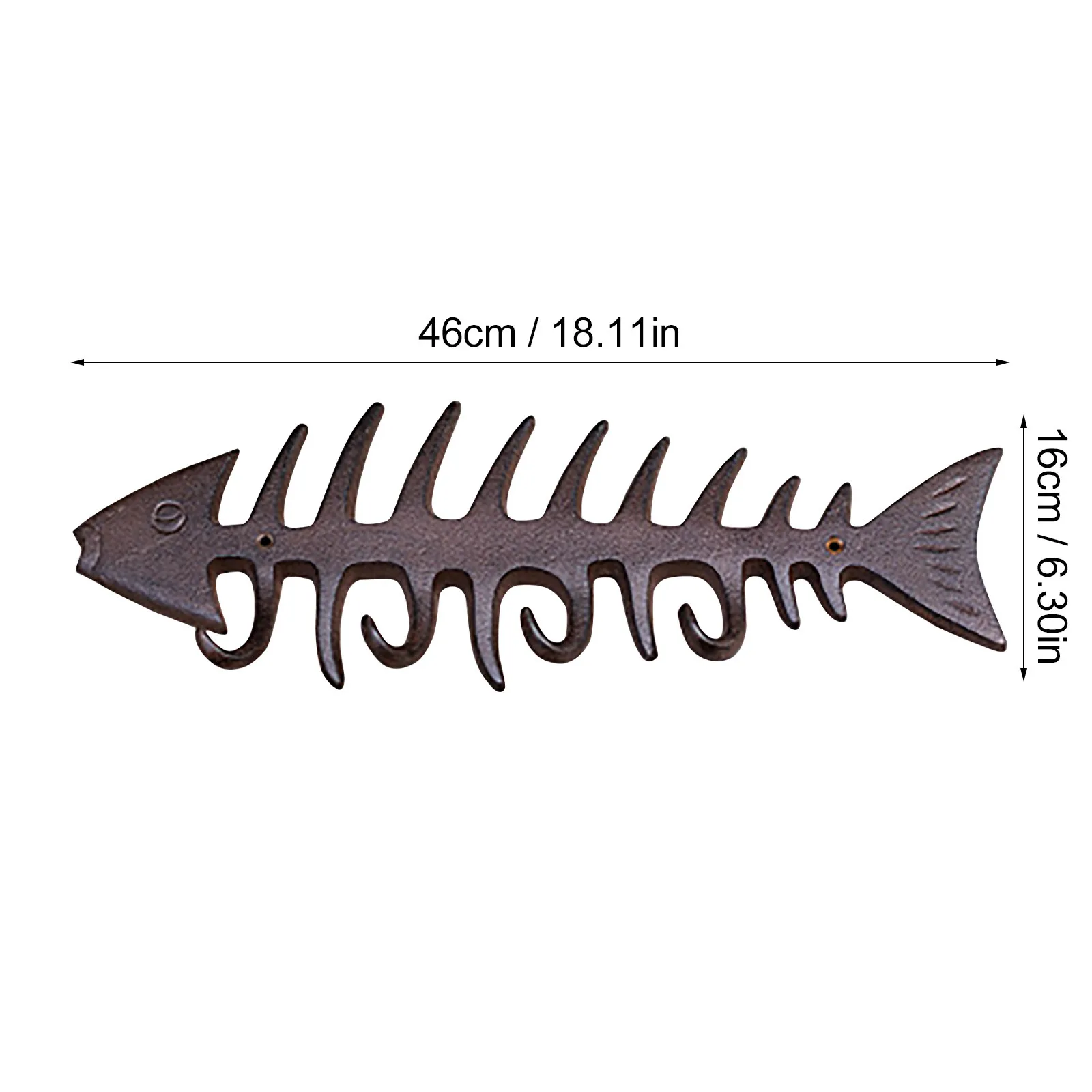 

Hook Hanger Wall Key Holder Metal Decorative Mounted Coat Hanger With Fish Bone Shape Design Organizer Rack Fish Bones Hook