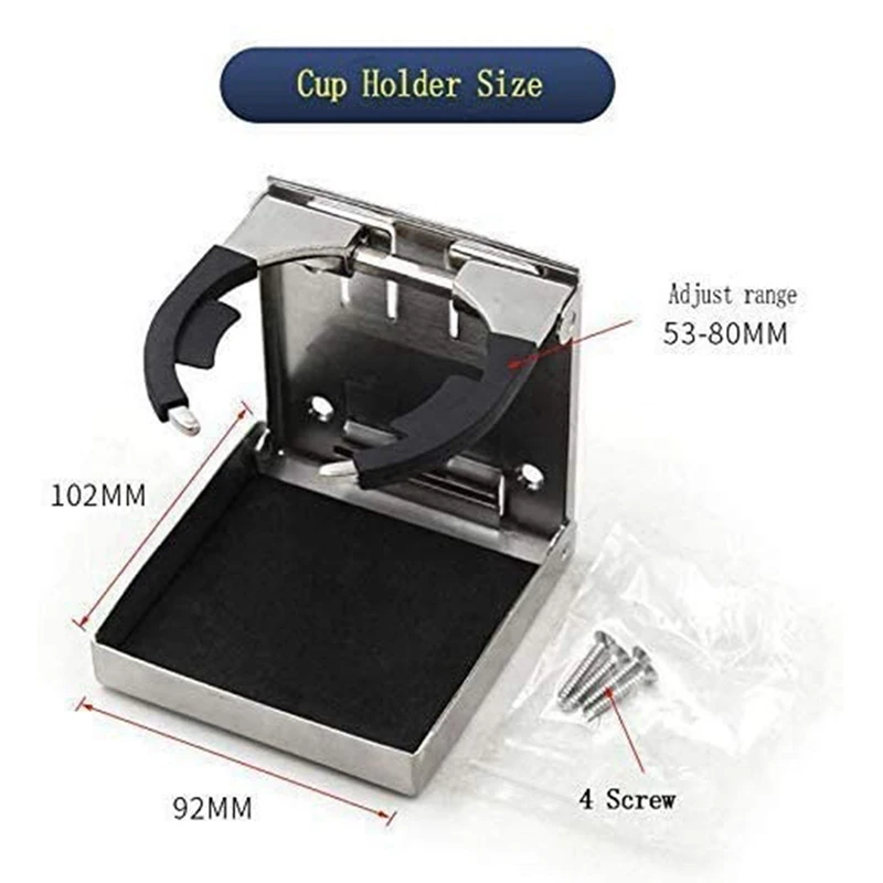 

Stainless Steel Simple Folding Cup Holder Adjustable and Retractable Water Cup Holder Bracket Marine Accessories
