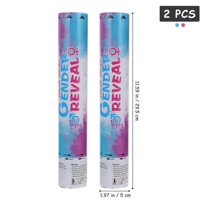 Ca&ntilde;&oacute;n de confeti en polvo de colores para beb&eacute;, suministros de fiesta, 2 piezas-5