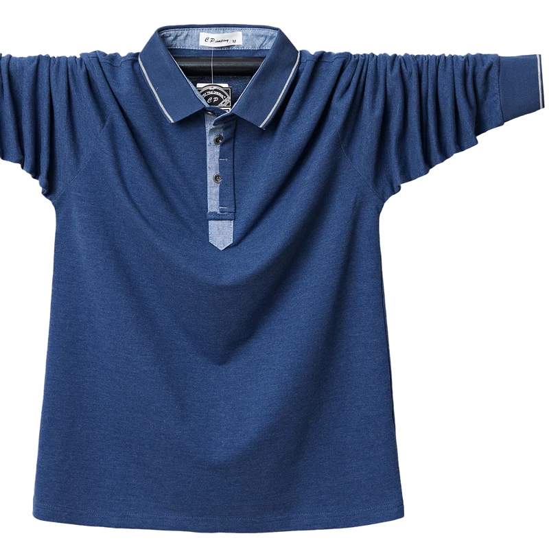 

PlusSize 6xl-M Polo shirts men long sleeve T-shirt Polo summer new pure color into leisure fashion men's T-shirt jacket lapel