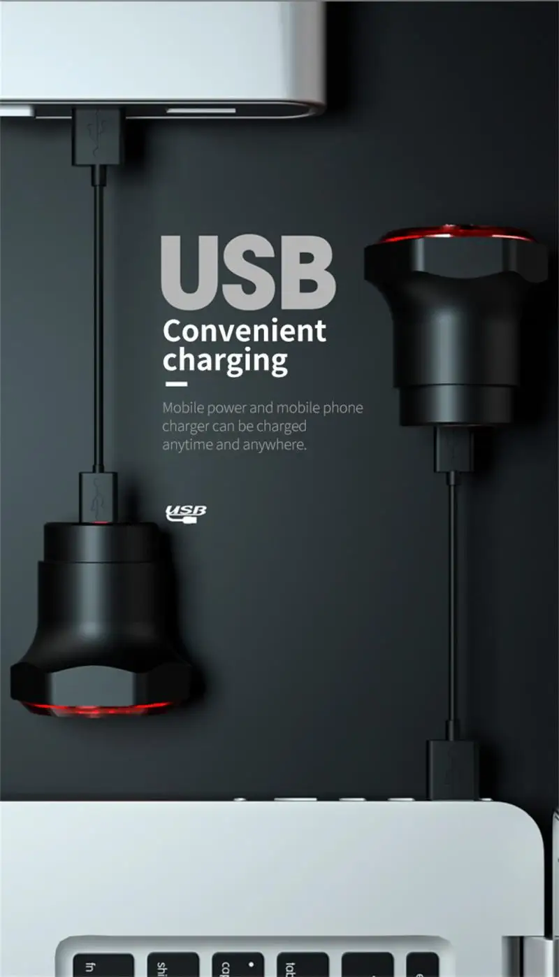 Задний фонарь для горного велосипеда с датчиком торможения и