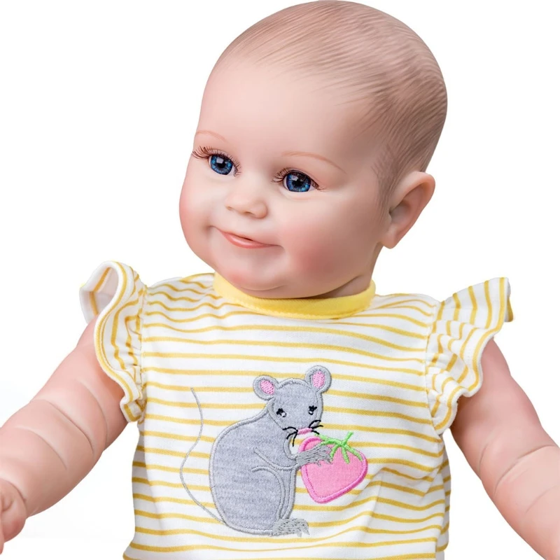 

50LE 49cm Silicone Realistic Doll Opened Eyes Soft Vinyl Baby Cute Newborn Toy with Pacifier Gift for Children Kids